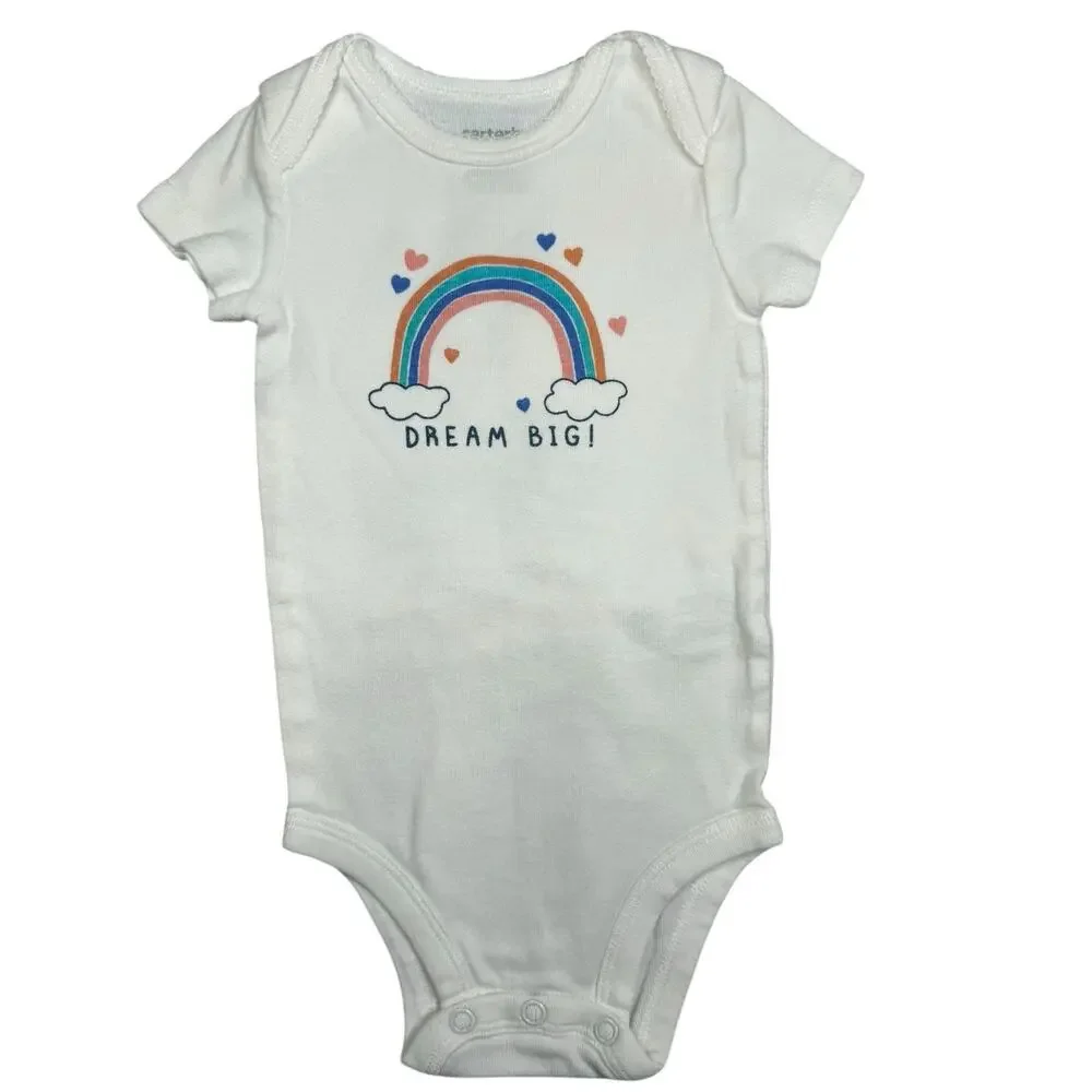 Carters Bodysuit Bundle Baby Girl Rainbow Butterfly Pink White 6 Months